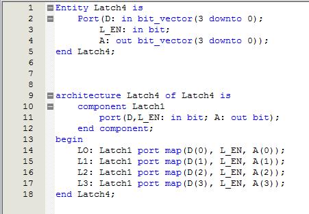 Callahan 8 Figure7: This figure shows the code for a single bit latch.