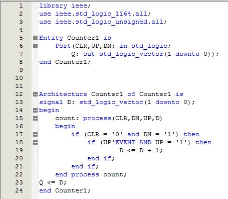Finally, we created the VHDL code for the address counters.