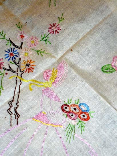 Embodiment: How Experiential and Emotional Domains Relate to the Personal Textile Archive (Norma) As mentioned previously, Norma has a group of self-produced embroidered tablecloths and domestic