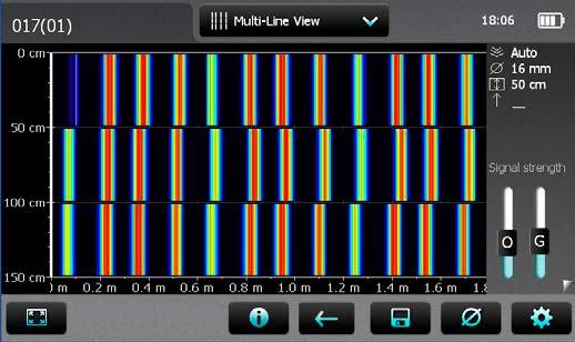 O- and G-slider positions the color spectrum can be changed (see Cross-Line View).
