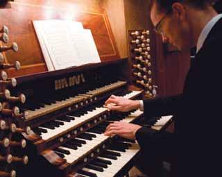 He first tried his hand at the organ at age five.