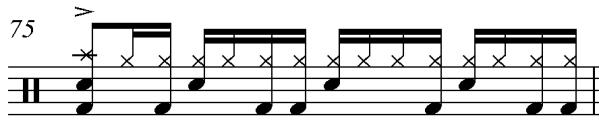 The second chorus is similar to the first with an accent in measure 41