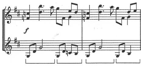 98 Musical Example 9.7: Measures 9 & 10 of Gary Gibson s Carillon from Wallflower, Snowbird, Carillon 1985 Studio 4 Music by Marimba Productions Inc.