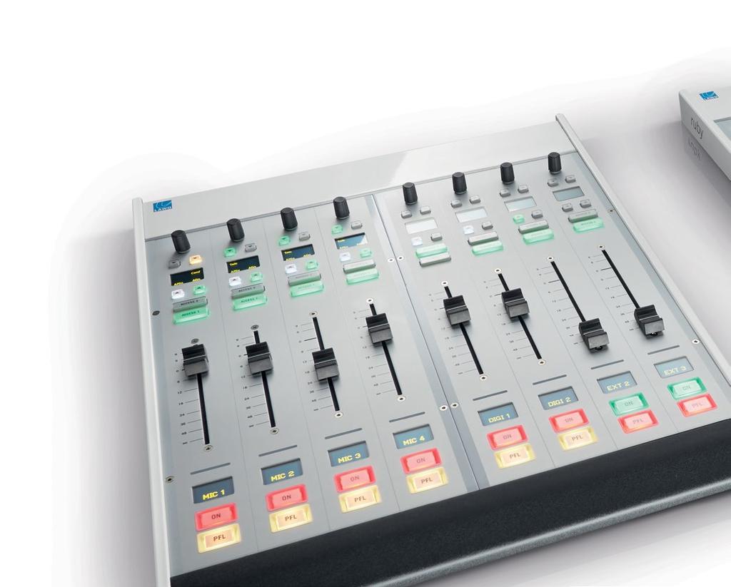 VISUAL RADIO CONSOLE HIGHLIGHTS FORM PLUS FUNCTION The ruby mixing surface has a sleek, modern look that s both functional and beautiful, designed for fast, accurate operation.