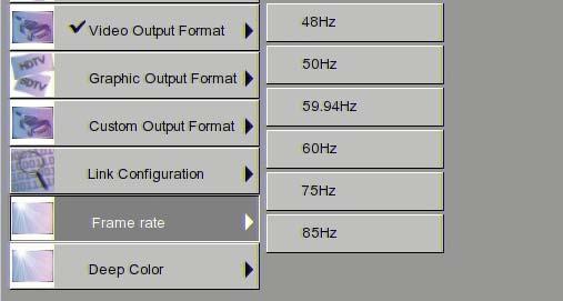 HDMI Output Link Configuration Figure 11 - Custom Output Format You can select the color space of the HDMI