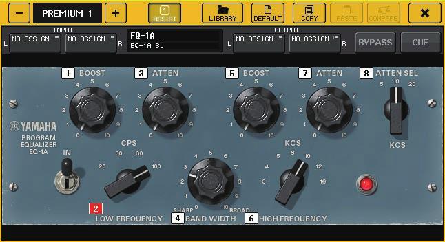 Graphic EQ, effects, and Premium Rack EQ-1A EQ-1A is a processor that emulates a famous passive-type vintage EQ.