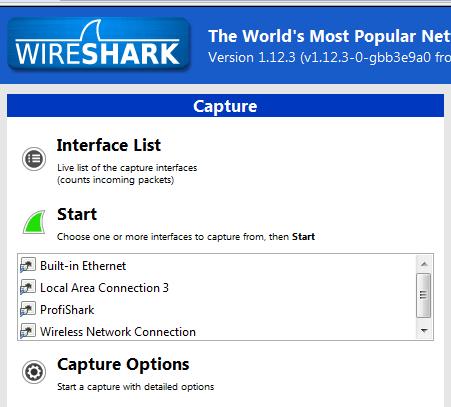 Figure 3: Wireshark Start Capture List Figure 4: Wireshark Interface List The Tap ships with a supporting application which allows you