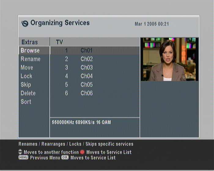 33 Chapter 6 Listing Services 61 Editing the services list You would have got the services list after service search You can rename, move, lock or delete service entries on the services list Select