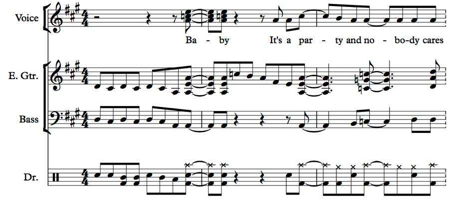Example 6. 'If You Can't Beat Them' (1978), Chorus, 1'44"-1'48" Example 7.