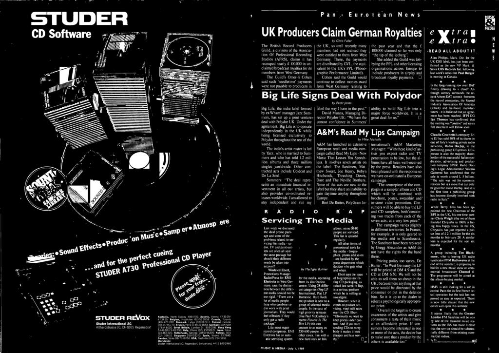 Seeserund, SS 8407960 Pan Euro r ean News UK Producers Claim German Royalties by Chris Fuller The British Record Producers.