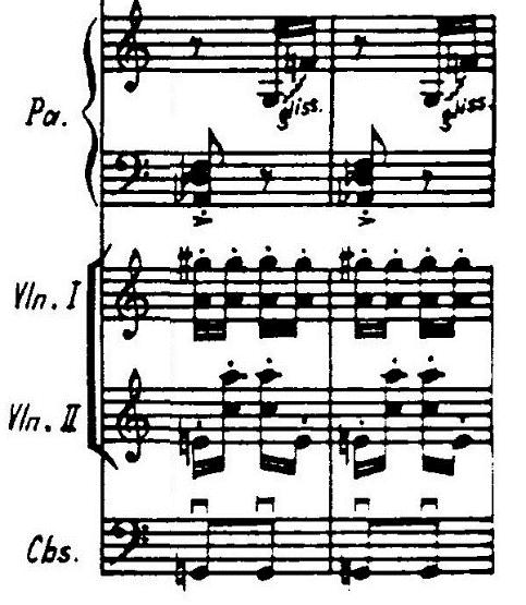 Measure 188: Last statement of A (Figure 2-18) returns to the original rhythm. Figure 2-18: Measures 188-196 of Baile (trumpets 1 and 2 parts).