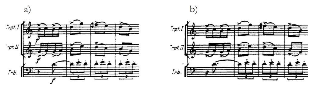 one hypermeasure long. The first and second time the trumpets and trombone play the response it is important to note that it is different.