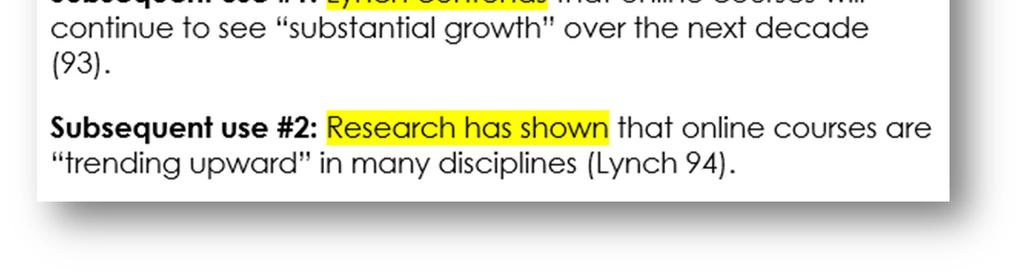 credibility as a researcher. Also note that the author s last name must appear either in the signal phrase or in the parenthetical citation.