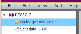 On logger activation Also known as the Immediate Schedule, the schedule list is processed or scanned once immediately upon being entered, and any data produced is returned to the host computer.