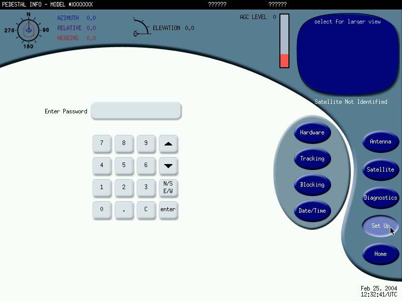 TSC-10 Touch Screen Controller Setup doe NOT change). Now, when I press the HOME key to go to the Home page, I see MY-FAVORITE-1 displayed in the first preset oval above the Sea Tel logo.