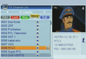 TV CHANNEL LIST If you enter the Channel List menu a window like the one besides will open (OSD 13