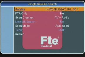In case you select On, the NIT (Network Identifi cation) will be identifi ed and the receiver will automatically search all the TP of this network. 5.