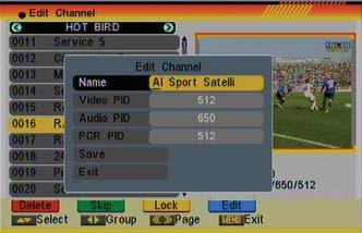 CHANNEL OSD 24 OSD 25 OSD 26 OSD 27 mode after you confi rm to save the changes when you leave this menu. 3.1.4.3 LOCK In Channel Edit menu, press [Yellow] button to place a Lock icon behind the name of the highlighted channel.