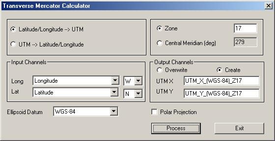(Additional Functionalities) 33 (Additional Functionalities) (Transverse Mercator Calculator) Tools/Coordinates/Transverse Mercator Calculator :