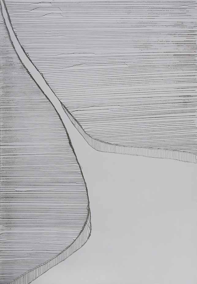 FRAGMENT VI, 2013, gray electrostatic painting with