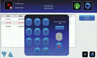 5 i.series Access Control (Optional) Allows user-specific secure access to the refrigerator.