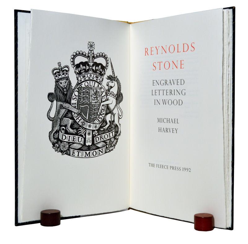 33. HARVEY (Michael). Reynolds Stone. Engraved Lettering in Wood. Frontispiece of large Royal coat-of-arms, red and black illustrations throughout and tipped-in photograph of Stone at work.