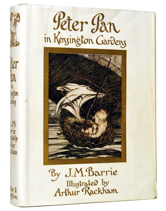 5. BARRIE (J. M.) Peter Pan in Kensington Gardens. Illustrated with 24 colour plates by Arthur Rackham. 4to. [208 x 155 x 30 mm]. [viii], 126 pp.