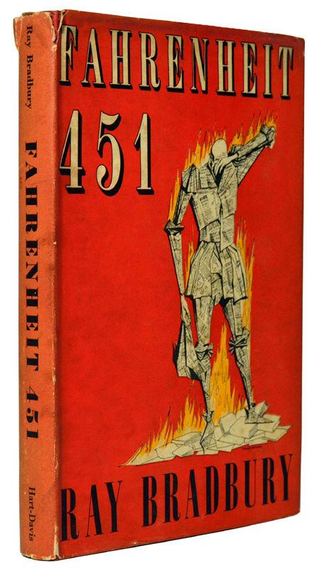 8. BRADBURY (Ray). Fahrenheit 451. Frontispiece by Joe Mugnaini. First UK Edition. 8vo. [203 x 130 x 16 mm]. 158pp. Publisher's red cloth, spine lettered in silver, in original unclipped dust-wrapper.