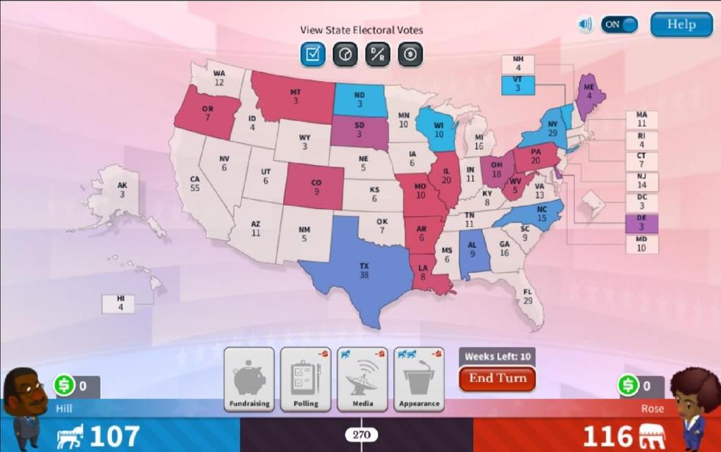 Each map view will shed a different light on the states, helping guide your campaign strategy.