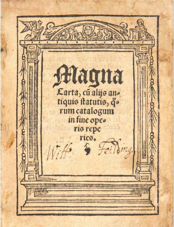 English Law Before 1776 CATALOGUE 88 Highlights include: A first edition of Bracton, the crown and flower of medieval jurisprudence (Item 12) The first edition of Magna Carta printed with a title