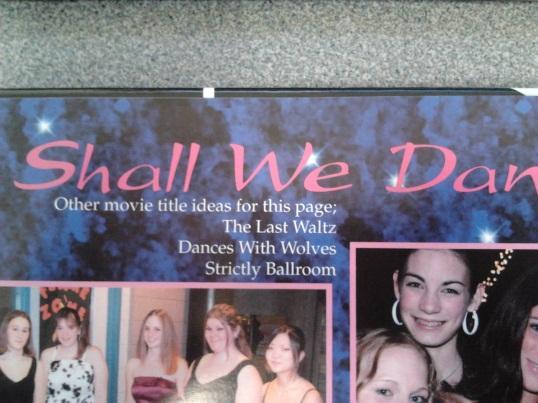 5. STA Yearbook, 2005- For the senior semi page, the title was: Shall we Dance?