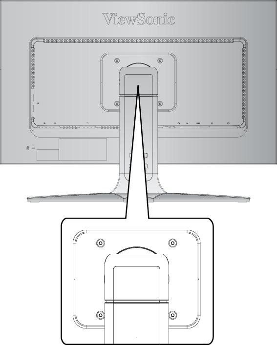 Wall Mounting (Optional) For use only with UL Listed Wall Mount Bracket To obtain a wall-mounting kit or height adjustment base, contact ViewSonic or your local dealer.