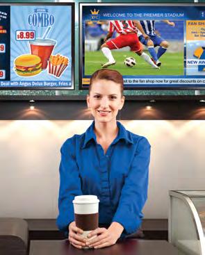 Combine live TV and video with digital signage to display visitor