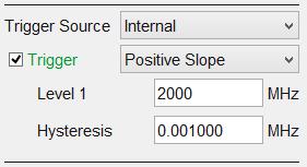 Positive/Negative Slope triggers when the signal travels through a specific frequency (named Level 1) in a choosable direction (positive or negative).