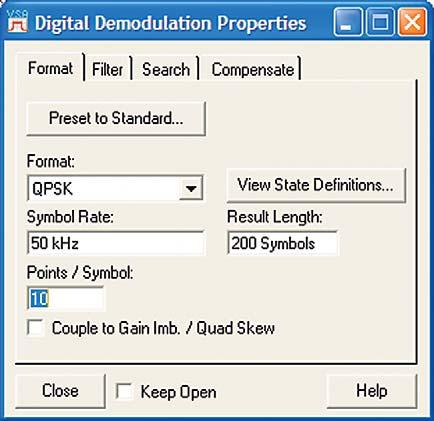 You can right-click each display and select Auto Scale to make the trace fit better. Setup the demodulator Select the Digital Demod demodulator as shown in Table 5.