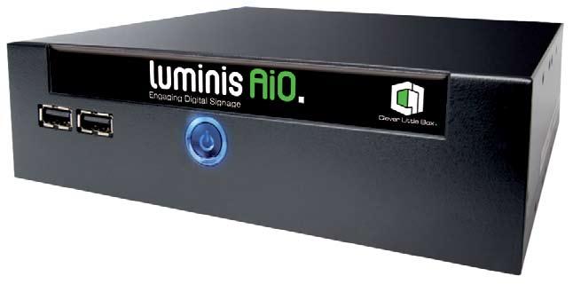 Specification Sheet: LUMINIS AIO Luminis AiO: All-in-One Digital Signage Clever Little Box s latest generation Luminis AiO is the all-in-one solution for creating and running your own unique