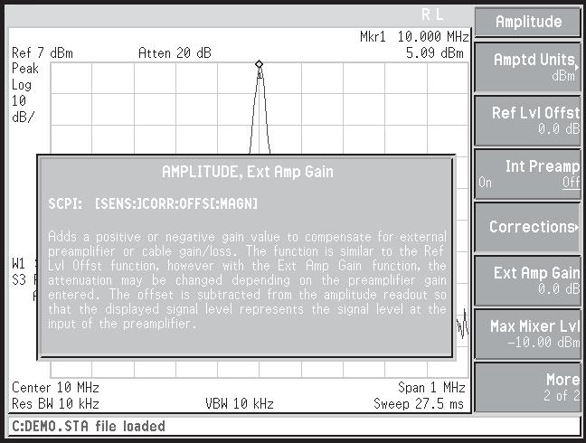 Part 9. Other Features of the Agilent ESA Spectrum Analyzer Family Built-in help When working with new equipment, do you ever get stuck on a feature or function that you do not understand?