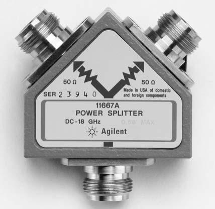 Power splitters The Agilent 11667 series power splitters are tworesistor splitters recommended for external source leveling or for ratio measurement applications.