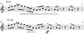THE DOUBLE REED 85 In bar 9, the first beat has been added on to the front of the line with a handwritten extended staff showing that this beat could have been an afterthought.
