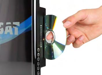 8. DVD operation In DVD menu allows you to play DVDs or Video CDs. First, press the INPUT button on the remote control and select the DVD source. Now insert a disc with text side towards the screen.