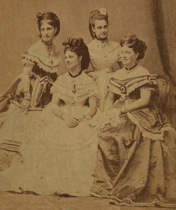 Figure 10.4: Marie Carandini (lower right) with her daughters Rosina, Fanny, and Elizabeth (left-to-right).