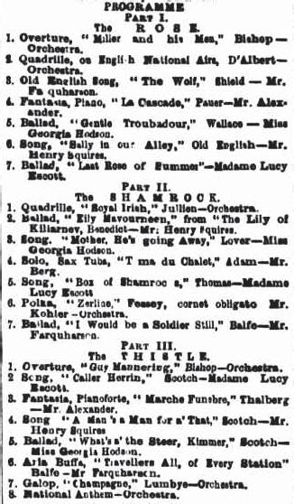 Figure 11.7: Programme from the concert given on June 4th 1862 by the Lyster Opera Company at the Theatre Royal, Melbourne.