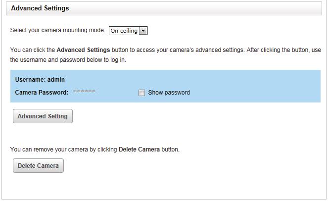 Advanced Setting: Clicking on the Advanced Setting