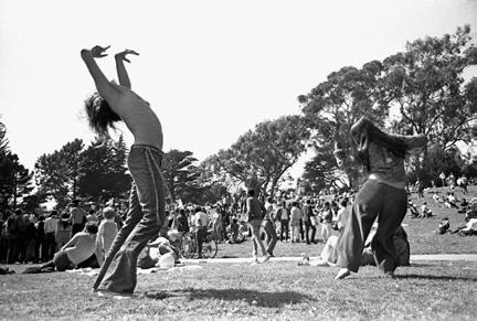 down Memory Lane, through Haight-Ashbury and across Golden Gate Park to turn on, tune in, drop out at the naked love-ins; anti-war sit-ins; the psychedelic be-ins and the politicised happenings and
