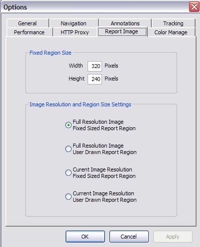 Set Report Image Preferences You can set up your report image preferences the first time you open a digital slide with ImageScope (see Opening a Digital Slide on page 25 for details). 1.