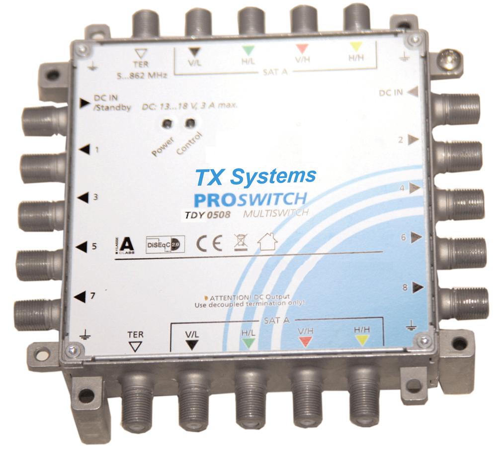 New Range of Satellite Switches Single Quad band LNB and terrestrial inputs.