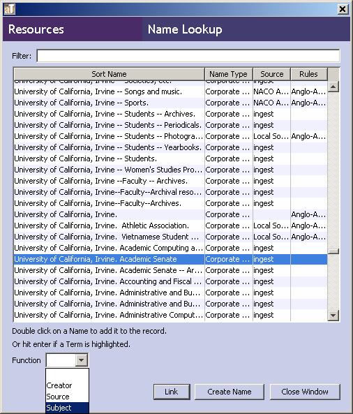 Choose Subject from the Function drop-down box. 7.4.3 Topical and Geographical Subjects You may suggest topical and geographical subject headings to the SCA cataloger.