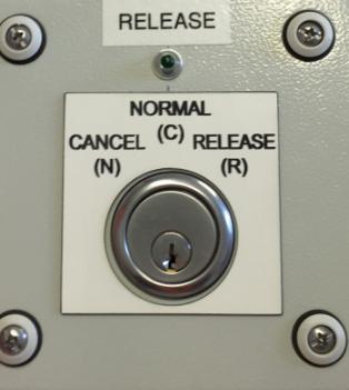Operators key switch; Centre position Key can be inserted or removed Right hand position Release given to Signaller to allow train to enter the siding.