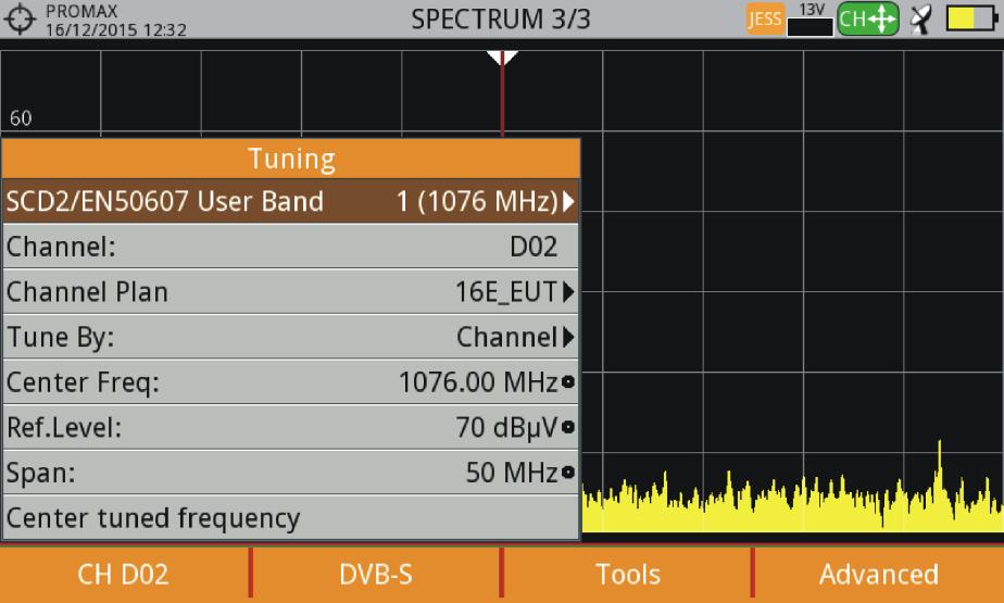 Figure 69. User frequency tuned is stored for each User band (UB) and it is restored each time the multiswitch is being configured.