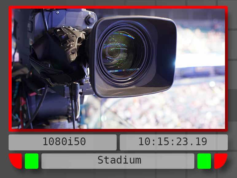 : low latency modular K and IP multiview system Screen overlays: UMD and Tally The system can handle multiple individual selectable UMD and Tally overlays.